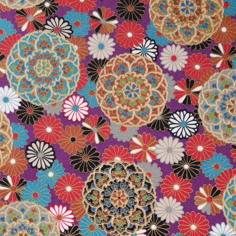 Arabesque Flowers Traditional Japanese Cotton Sheeting 2000-64