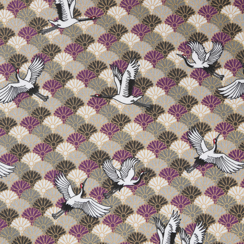 Flying Cranes Traditional Japanese Cotton Sheeting 2000-73