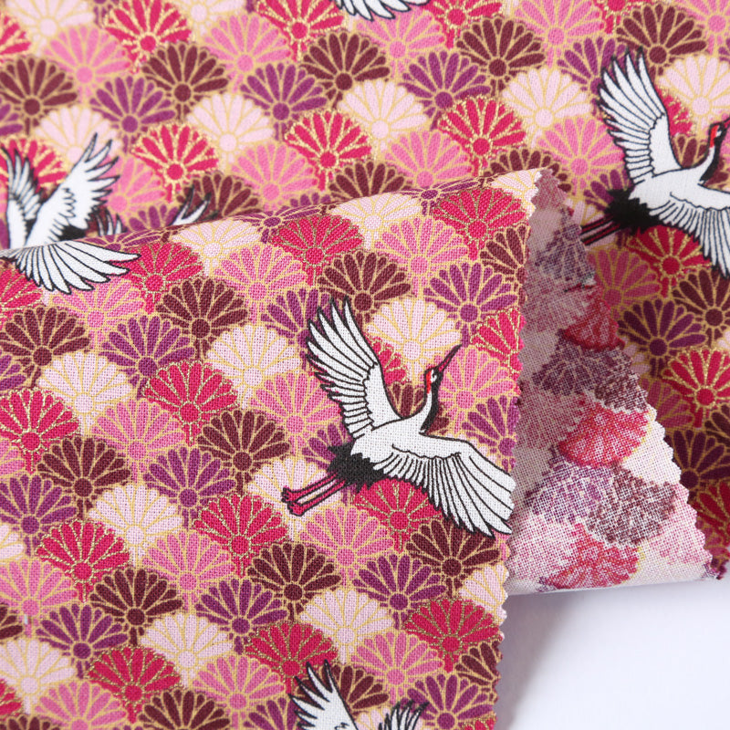 Flying Cranes Traditional Japanese Cotton Sheeting 2000-73