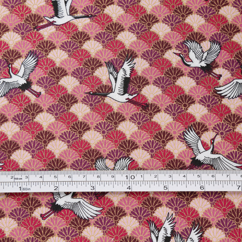 Flying Cranes Traditional Japanese Cotton Sheeting 2000-73