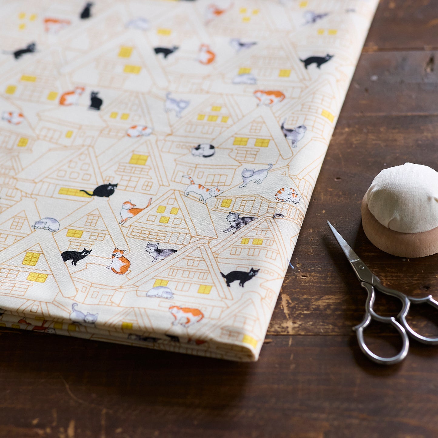 Westex Cats on Houses Cotton Sheeting