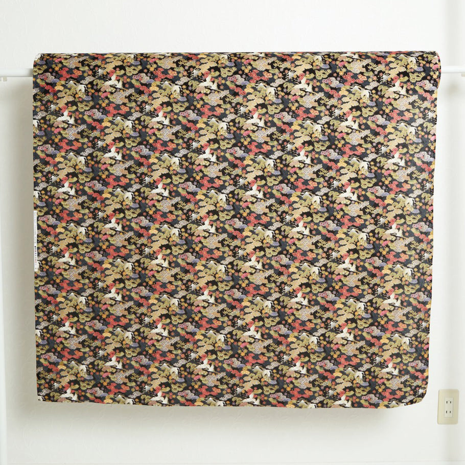 Flying Cranes and Fans Traditional Japanese Cotton Sheeting 2000-76