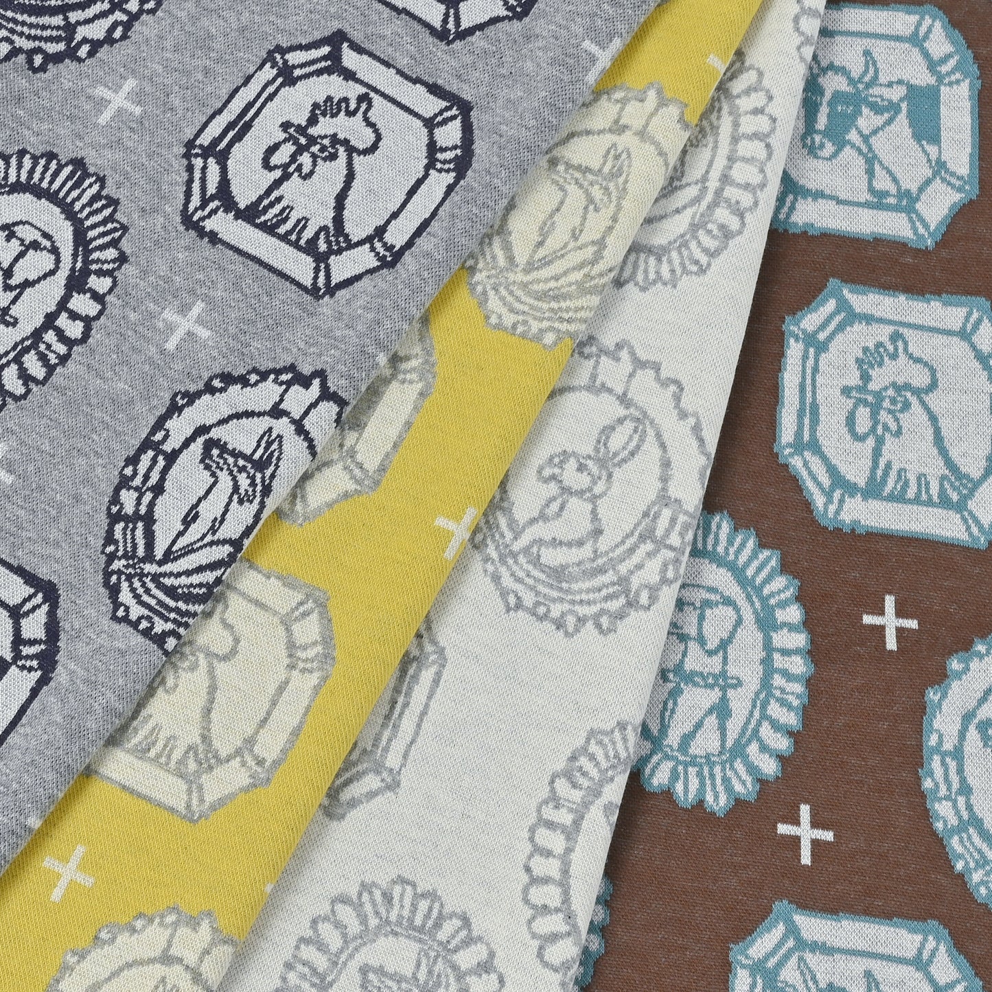 HAyU fabric Flame Animals Knit Jacquard EGX-7711-2