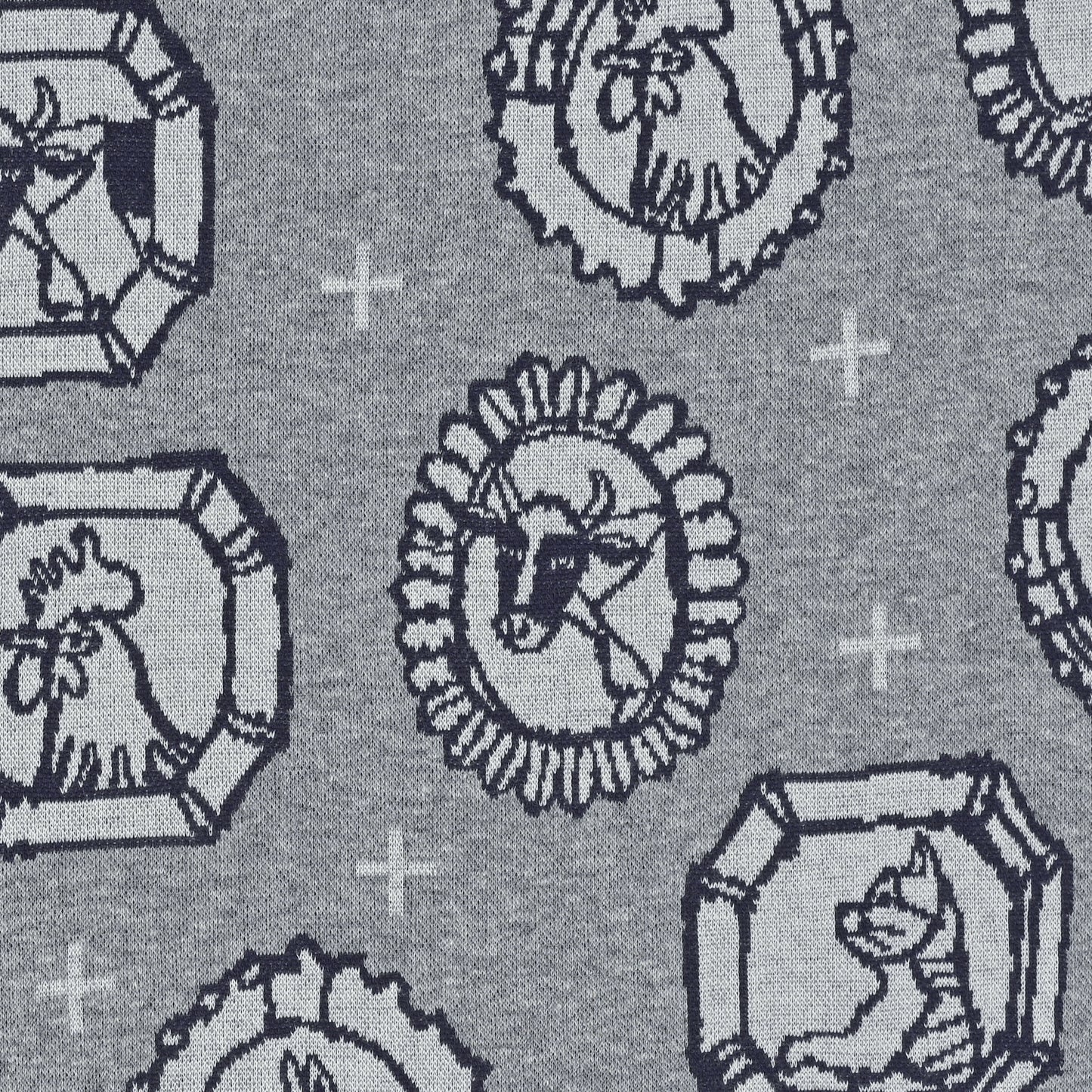 HAyU fabric Flame Animals Knit Jacquard EGX-7711-2