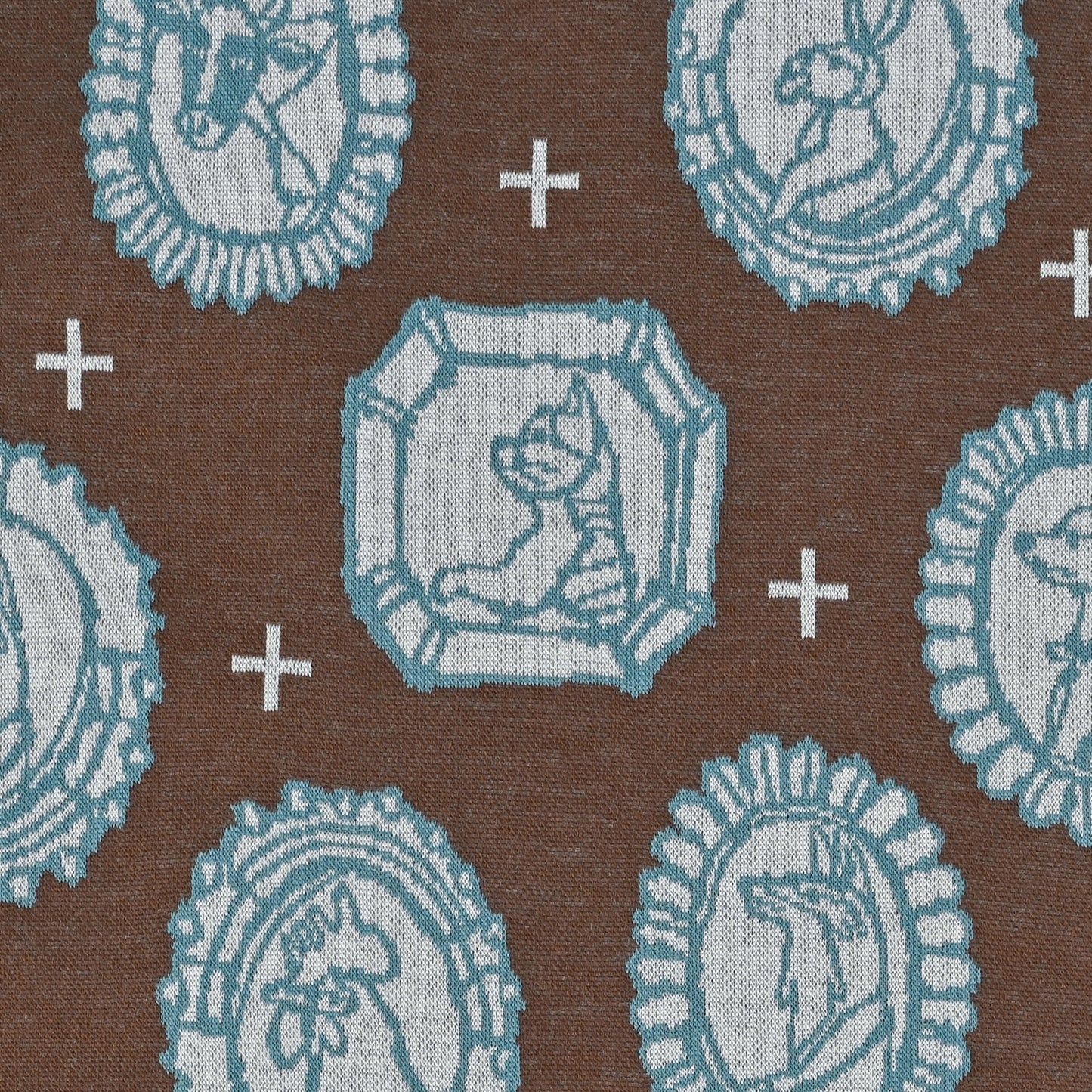 HAyU fabric Flame Animals Knit Jacquard EGX-7711-2