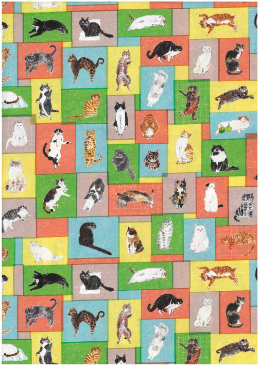 Paper Message Cats in Tiny Room Sheeting EGXA-8006-1