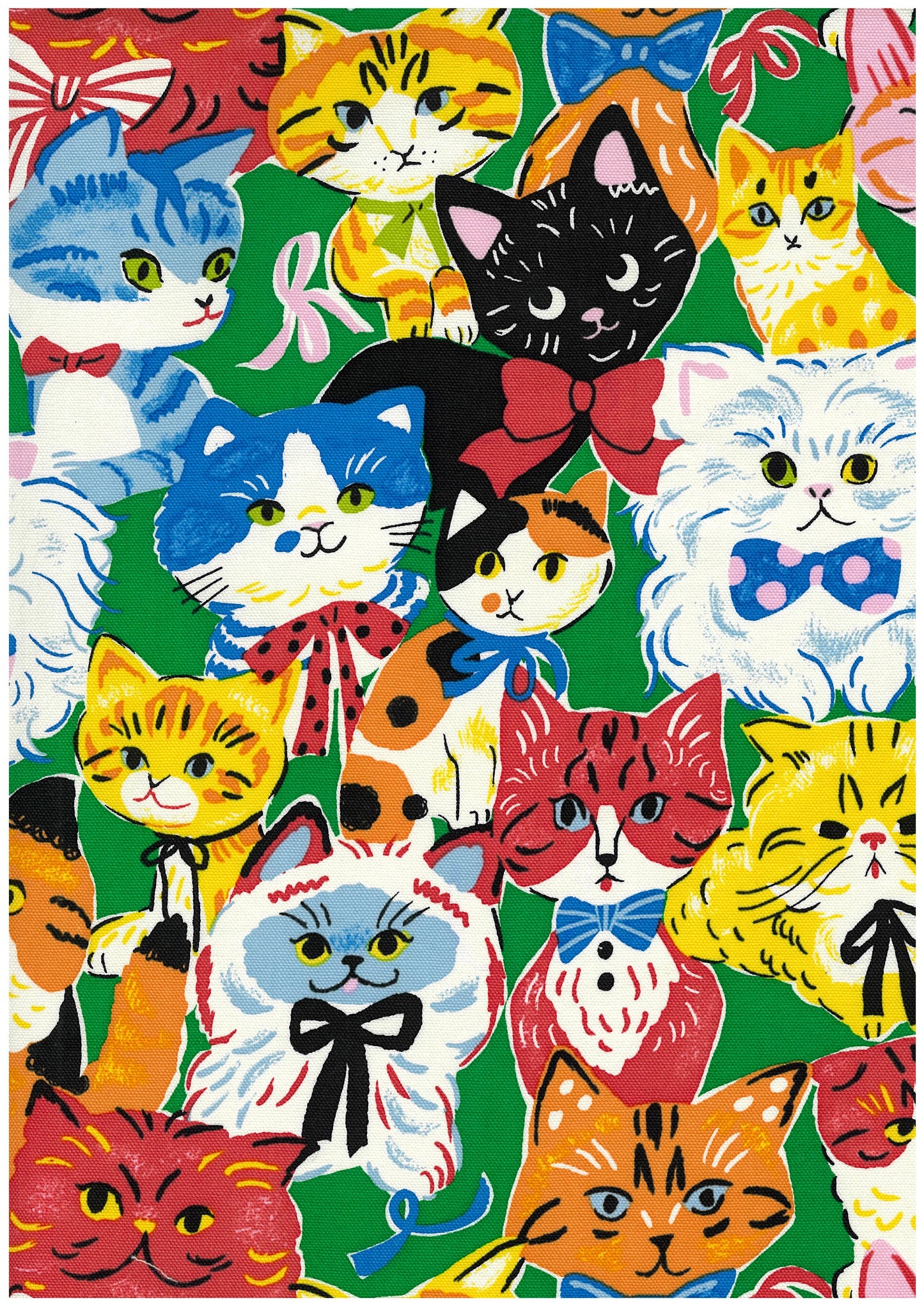 Powerful Animal Cats Retro Oxford YGA-76080-1