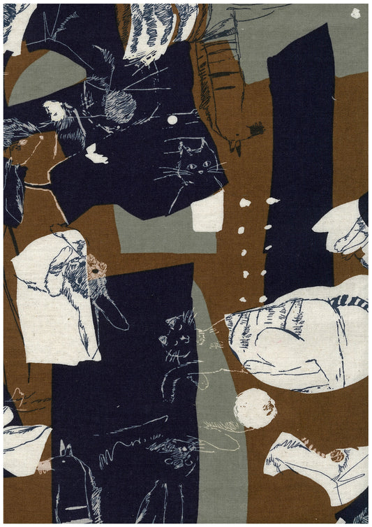 Art Cat Cotton Linen Blend Sheeting YGA-86030-1