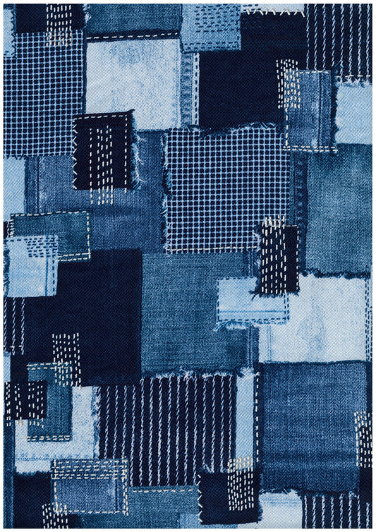 Denim Sashiko Look Cotton Twill YGA-89020-1