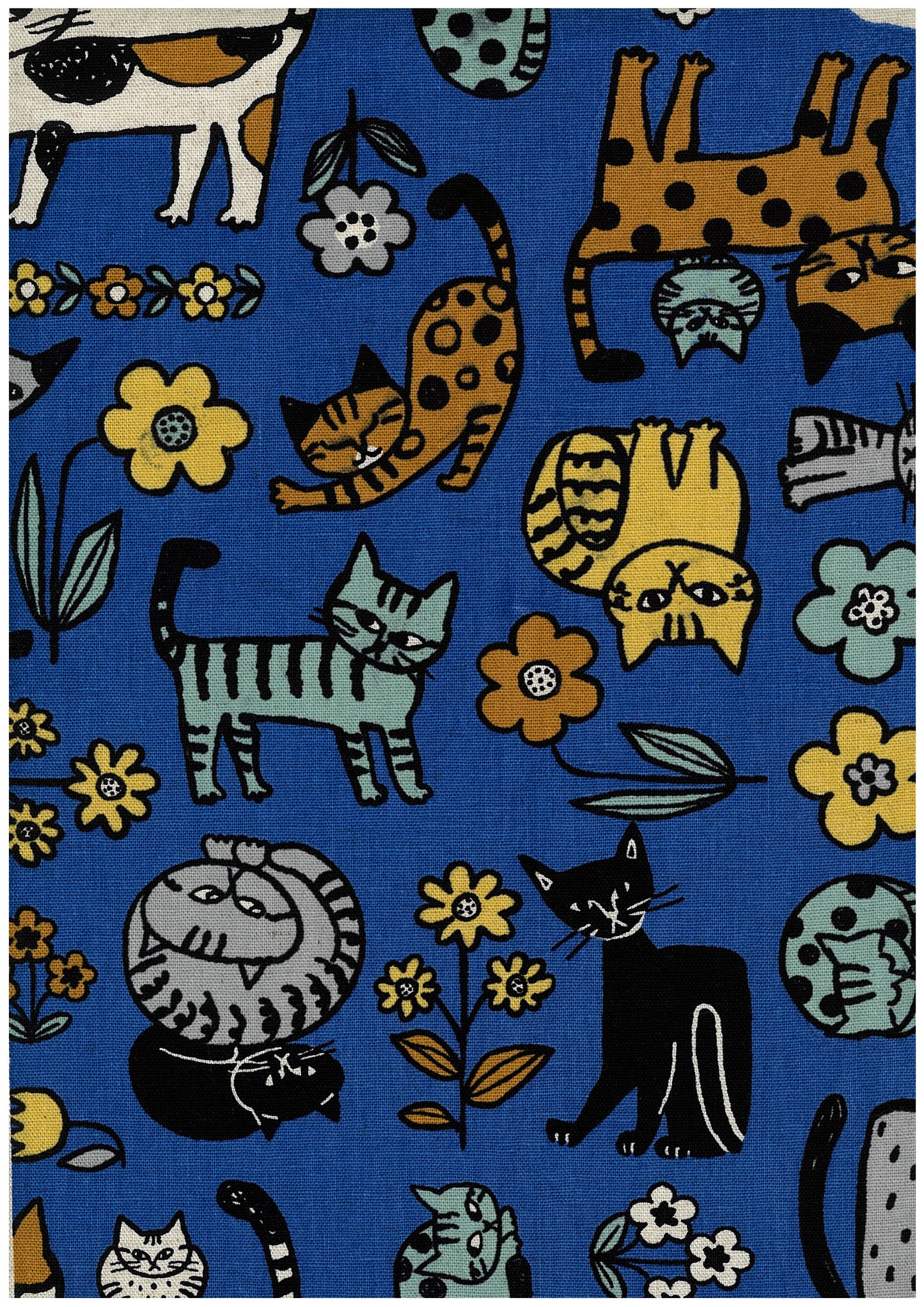 Scandinavian Style Cats Cotton Linen Blend Canvas YGA-89070-1