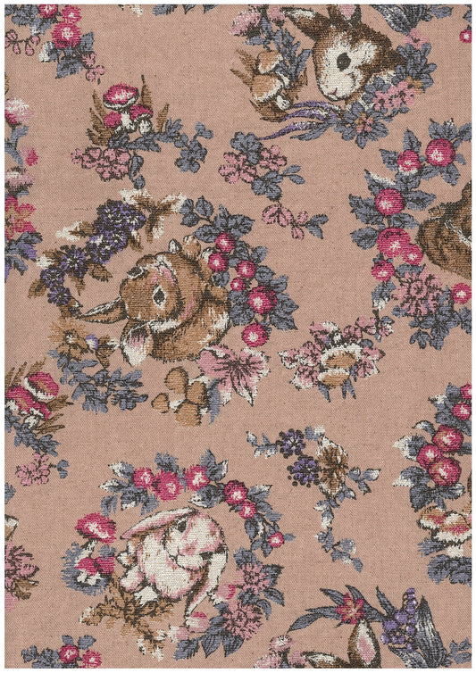 Tapestry-style Print Rabbit Wreaths Canvas YGA-96000-1