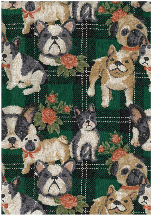 Tapestry-style Print Dog Check Canvas YGA-96000-2