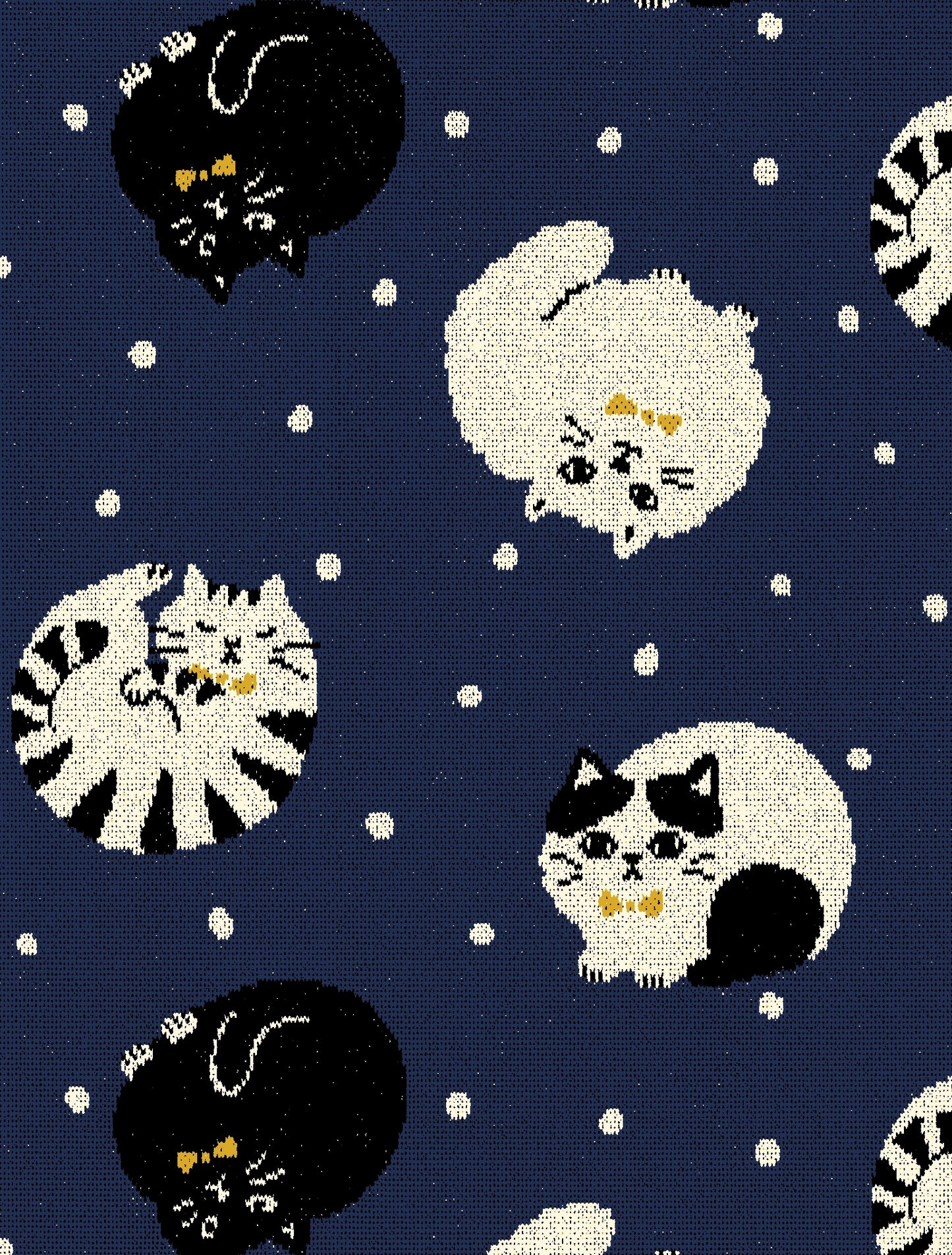 Cat Polka Dot Knit Jacquard YGA-96030-1