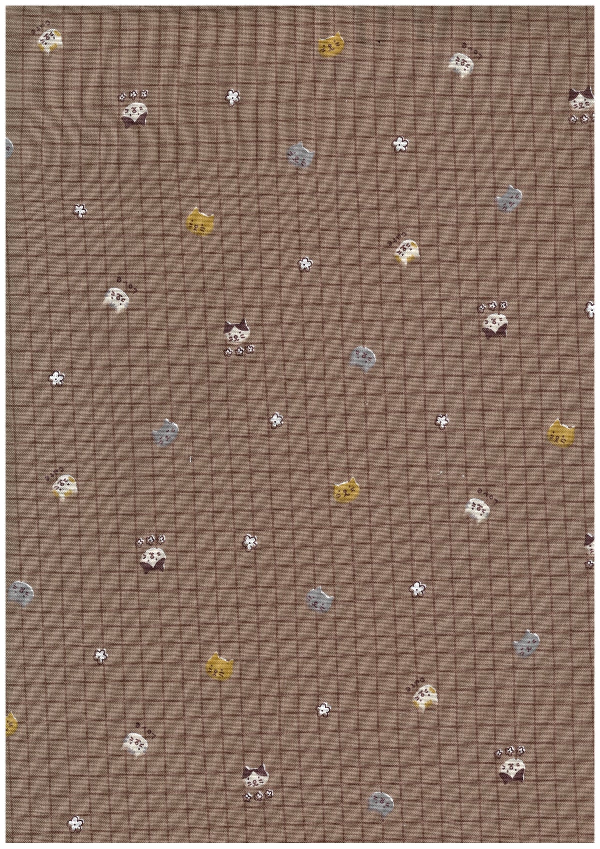 Cat & Check Cotton Sheeting YGA-99000-1