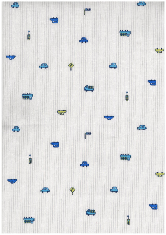 Car & Stripe Cotton Sheeting YGA-99000-2