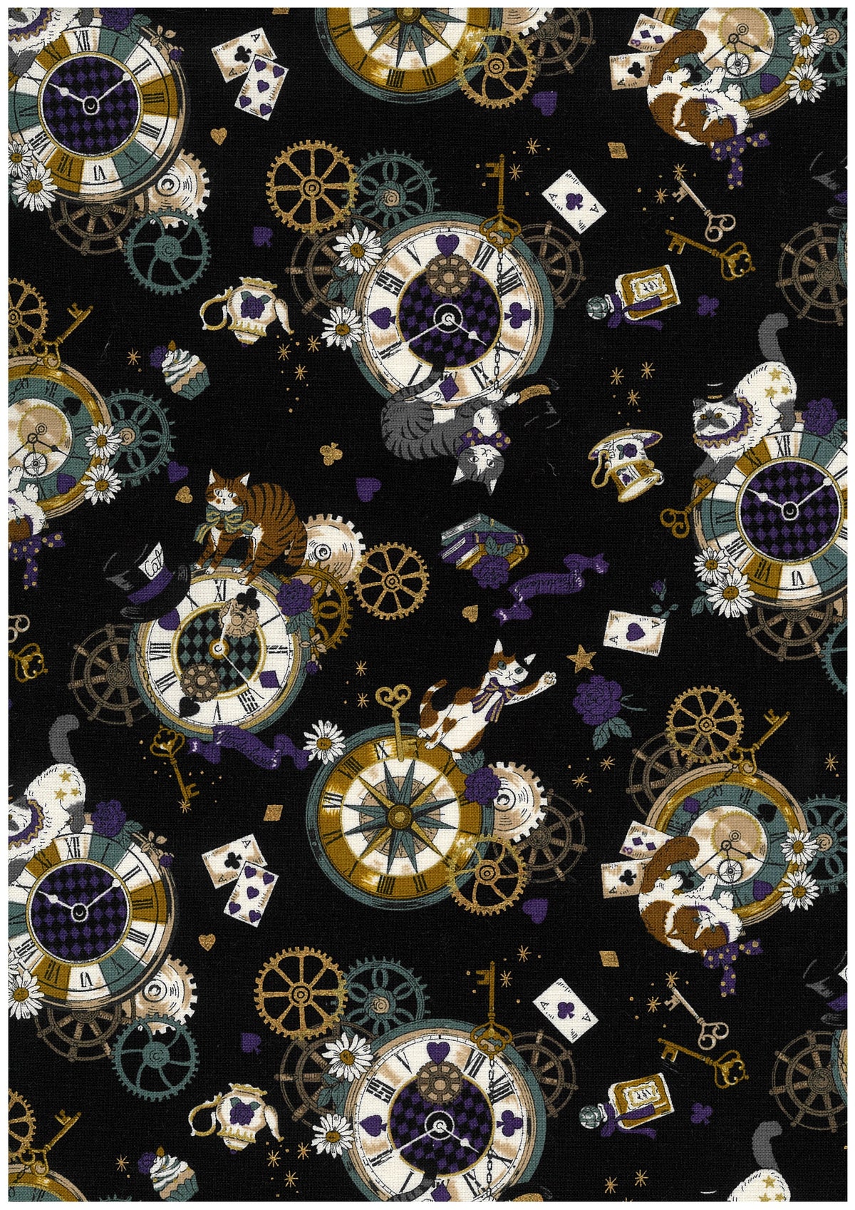 In The Darkness Magical Cats Cotton Sheeting YGA-99030-1