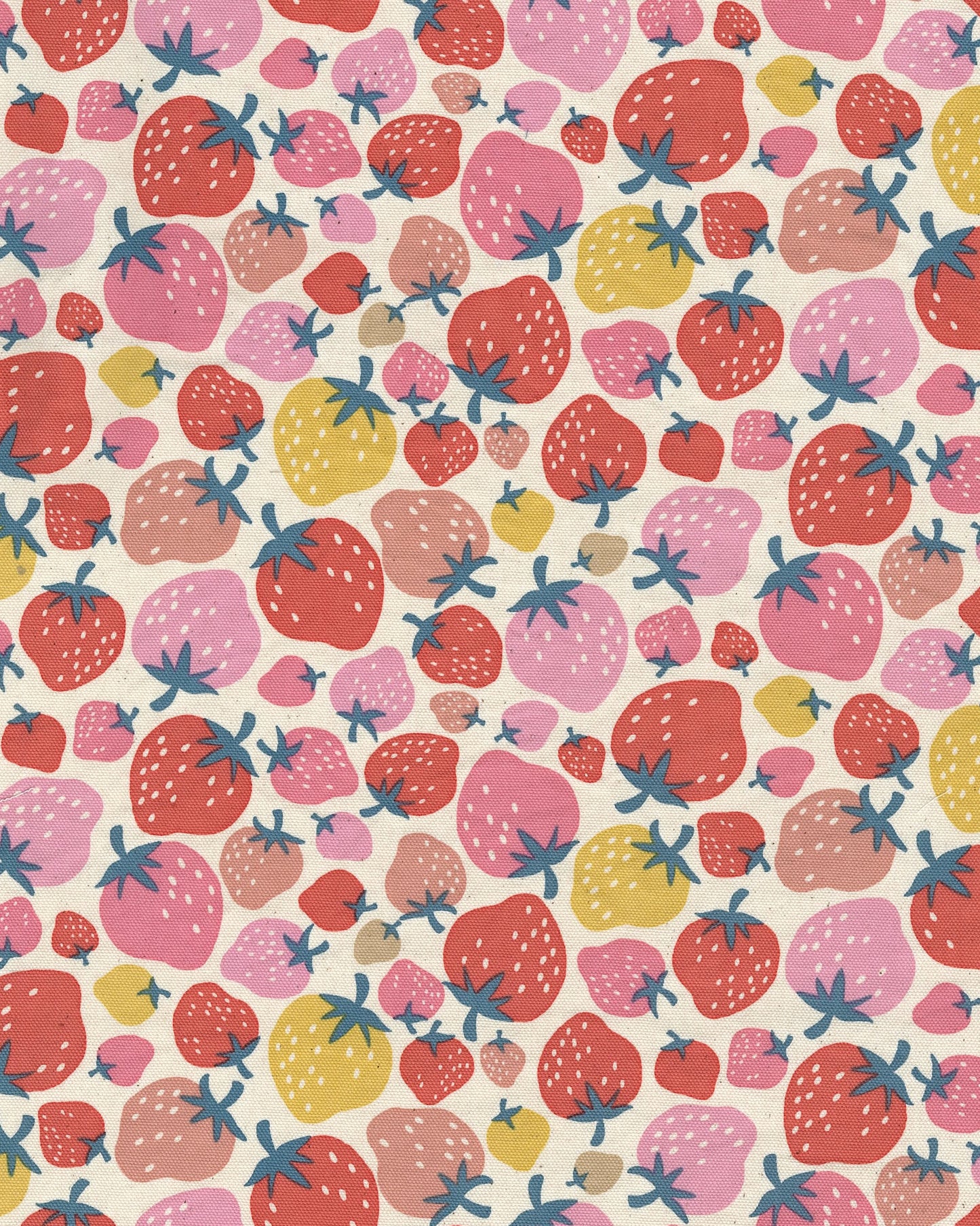 Retro Charm Strawberries Cotton Oxford YKA-36010-2