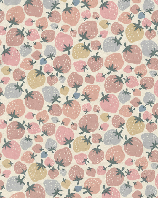 Retro Charm Strawberries Cotton Oxford YKA-36010-2