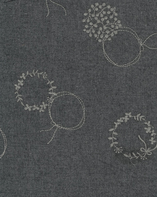 Embroidery Flower Wreath Cotton Viyella YGA-36130-1