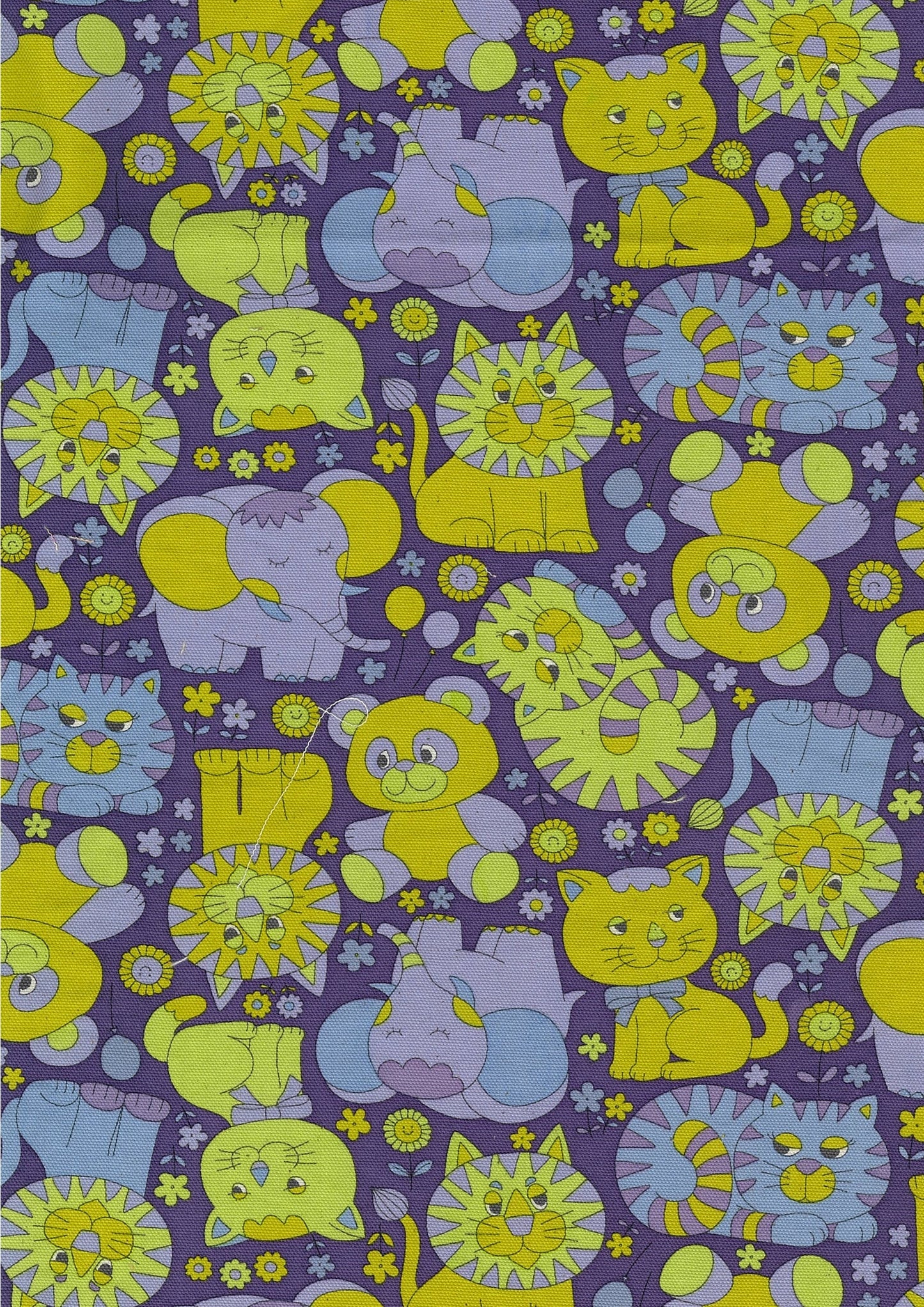 Retro School Animals Cotton Oxford YKA-39000-1