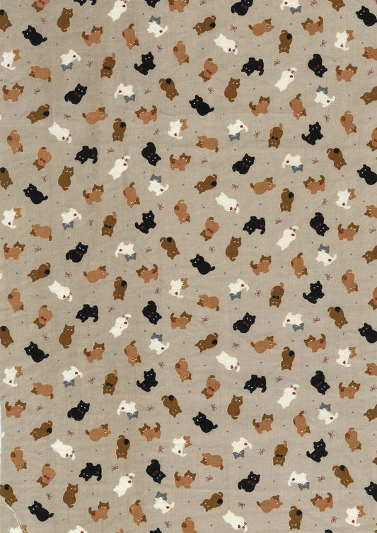 Chibi-pri Cats Cotton Sheeting YKA-39050-1