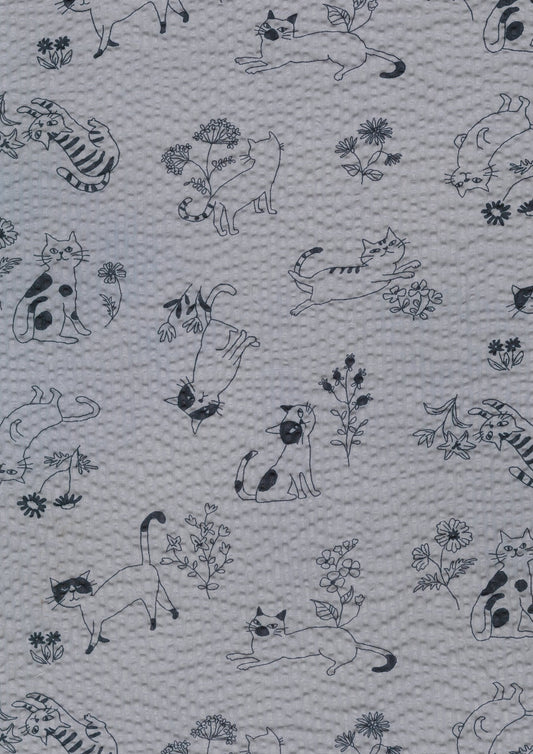 Cat Prints Ripple Seersucker YKA-39080-2
