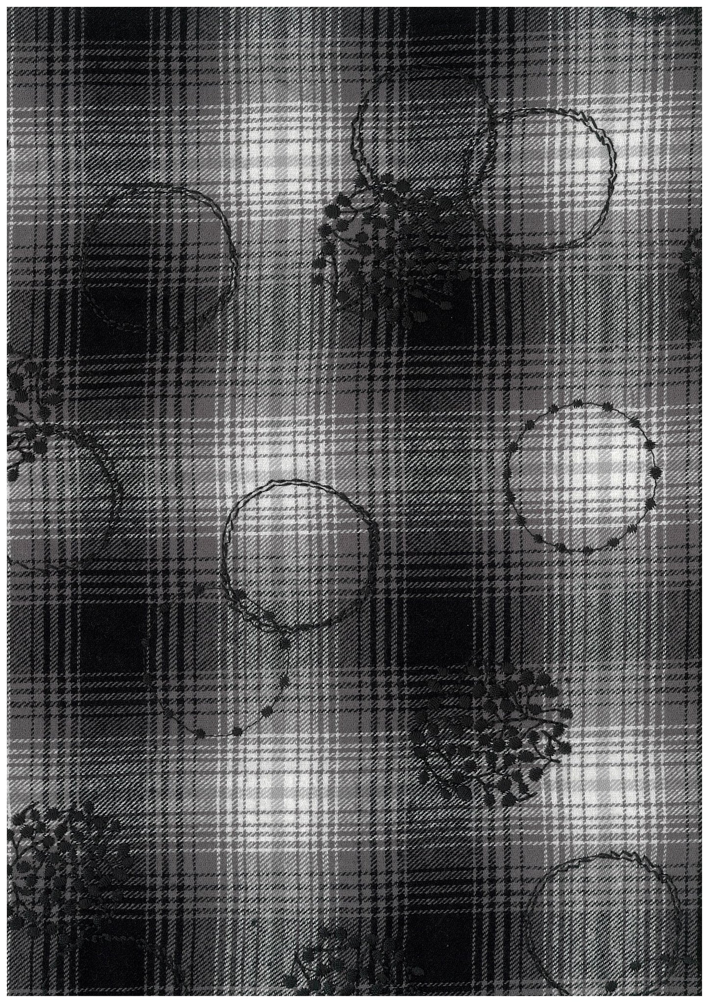 Embroidered Check Flower Wreath Sheeting YKA-46070-2