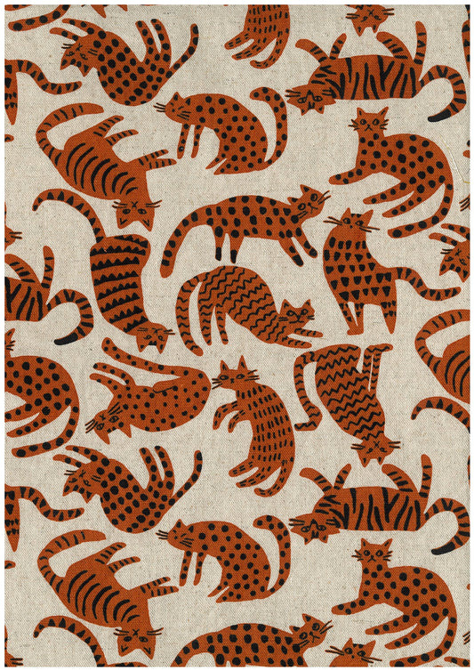 Nordic Animals Cats Cotton Linen Canvas YKA-49020-2