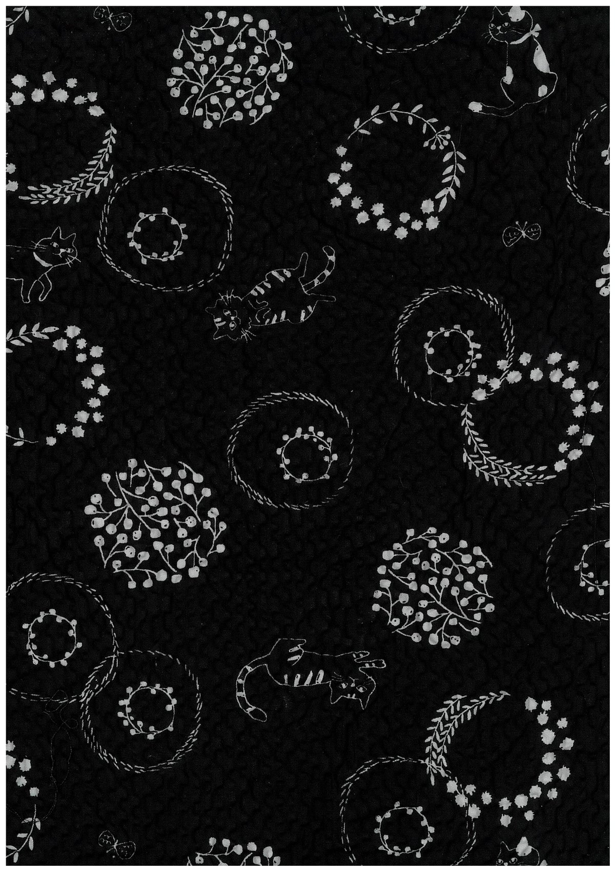 Floral Cats Ripple Seer Sucker Cotton YKA-49060-2