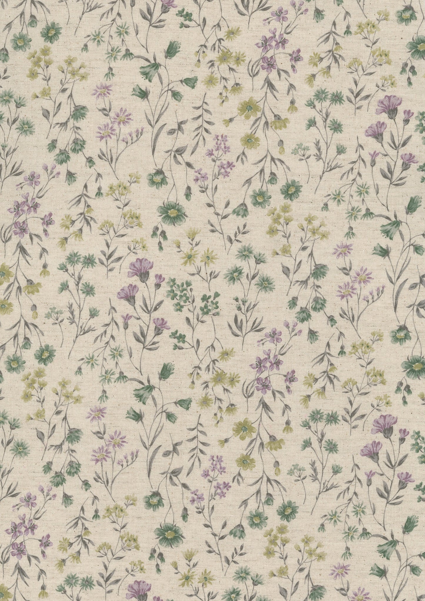 Antique Flower Cotton Linen Blend Sheeting YPA-69040-1