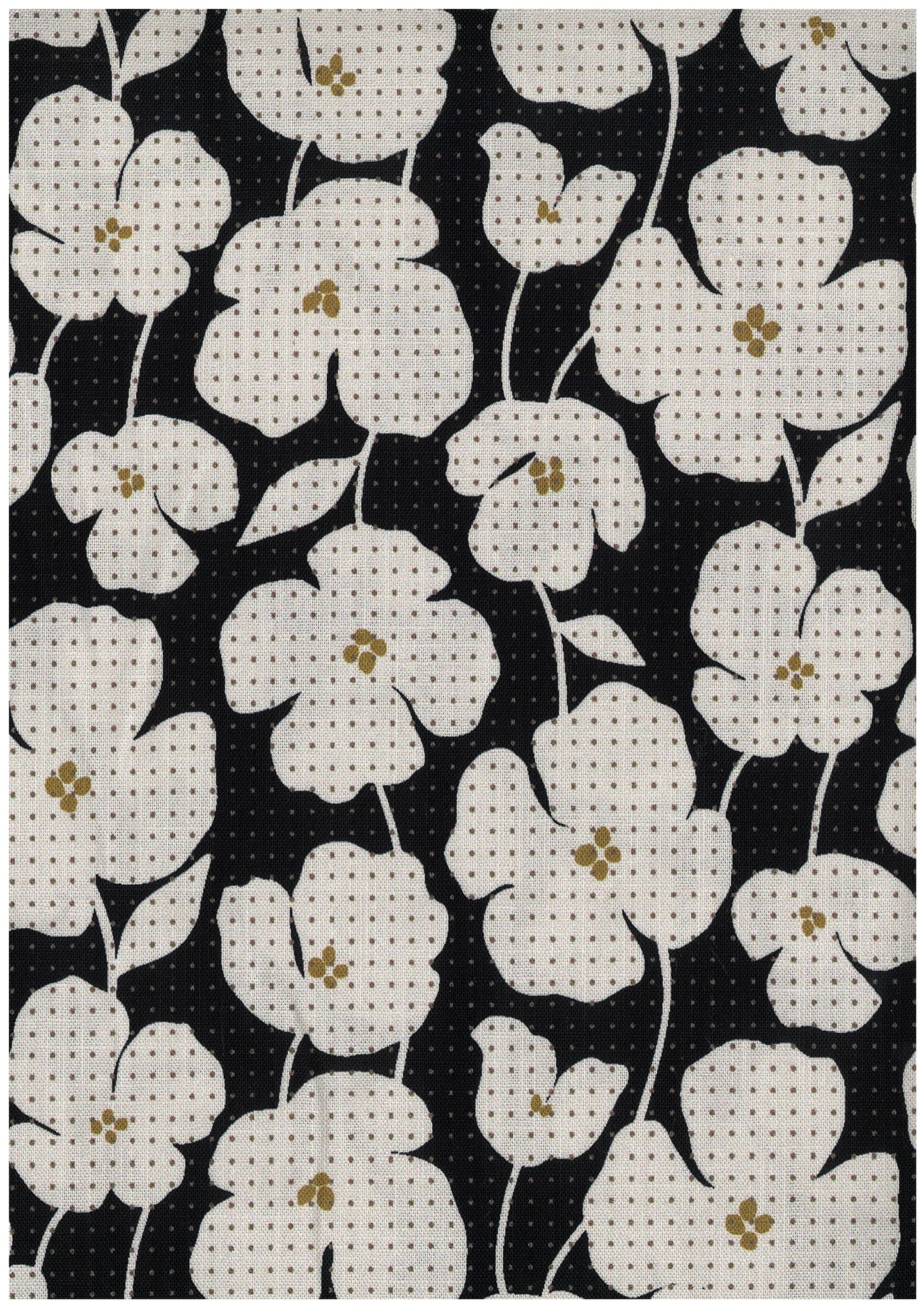 Tenten Moyou Sashiko Print Flower Lightweight Canvas EYK-2000-2