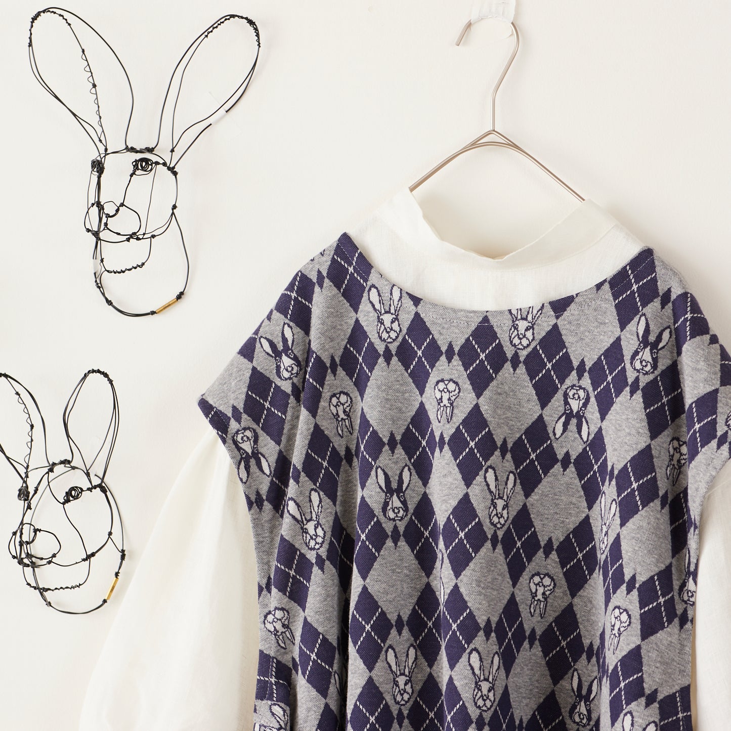 HAyU fabric Rabbit Argyle Knit Jacquard EGX-7711-1
