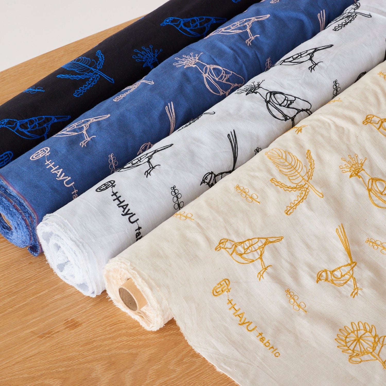 +HAyU fabric Bird Embroidered Cotton Linen Sheeting