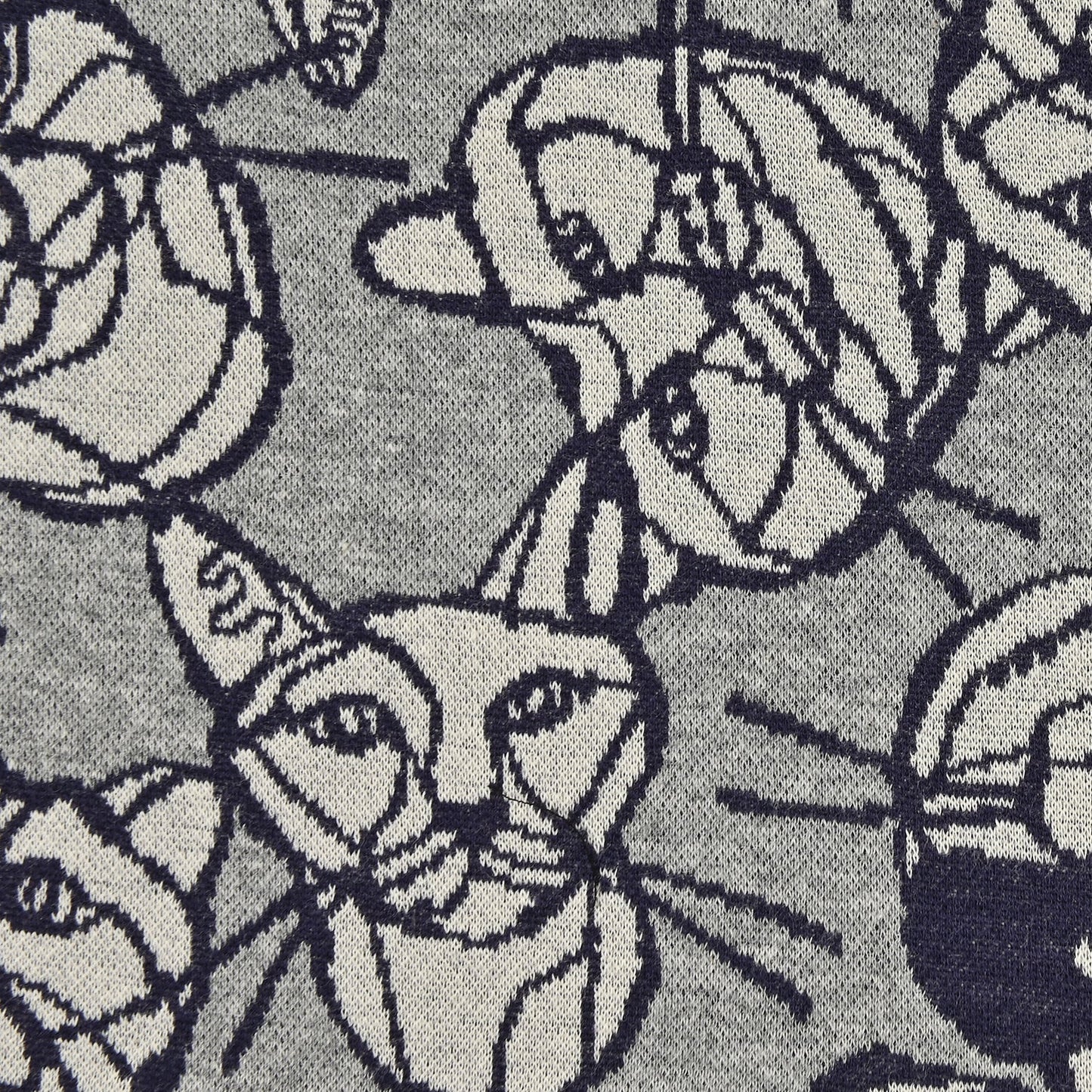 +HAyU Cat Knit Jacquard Cotton Fabric