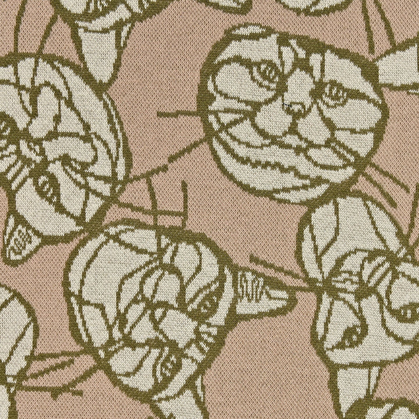 +HAyU Cat Knit Jacquard Cotton Fabric