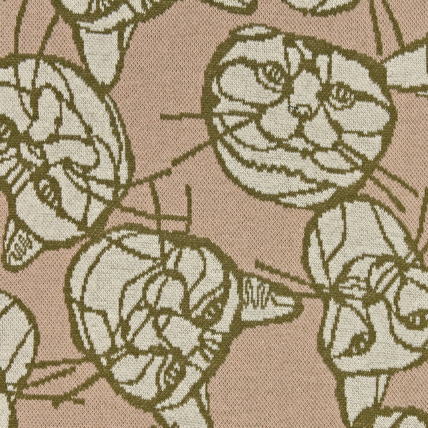 +HAyU Cat Knit Jacquard Cotton Fabric