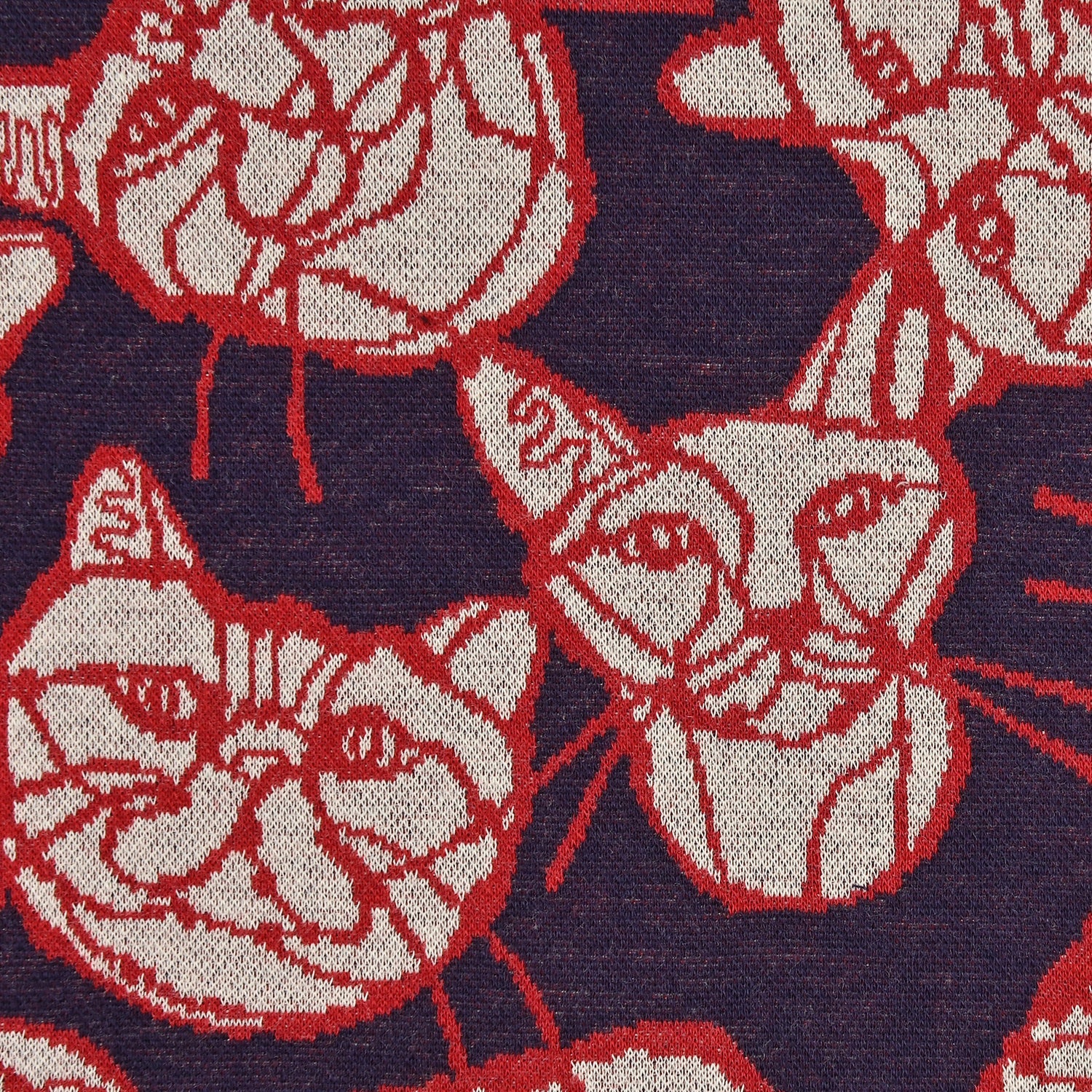 +HAyU Cat Knit Jacquard Cotton Fabric