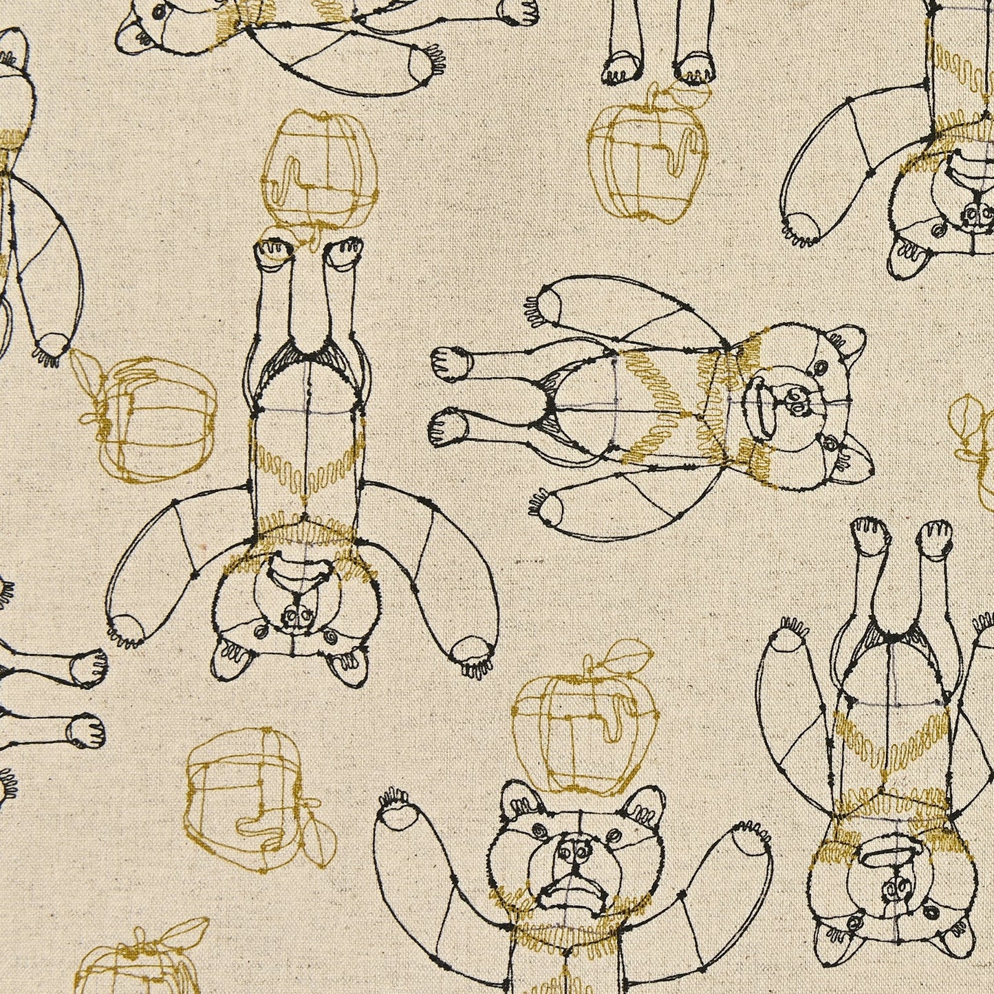 +HAyU Bear Cotton Linen Canvas