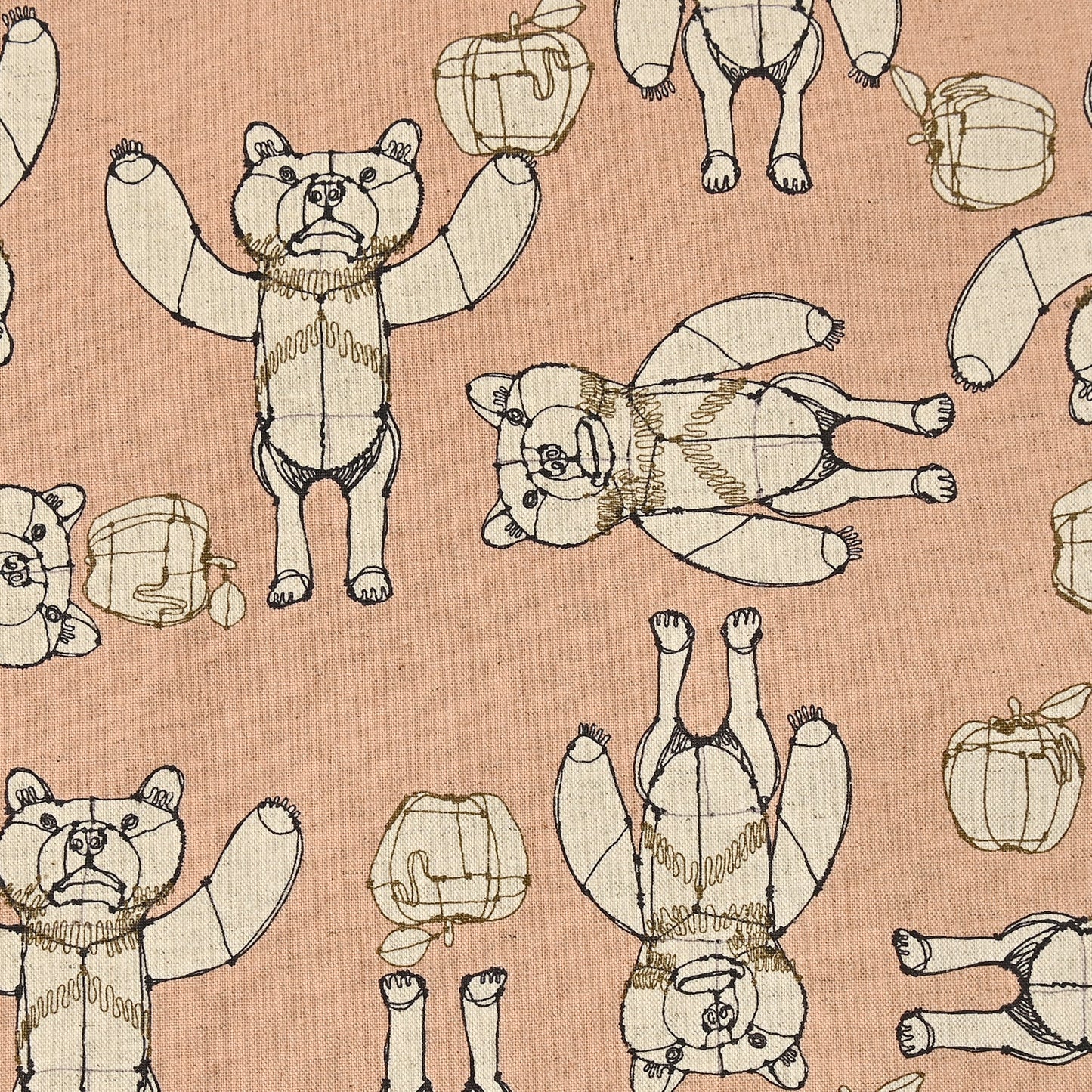 +HAyU Bear Cotton Linen Canvas