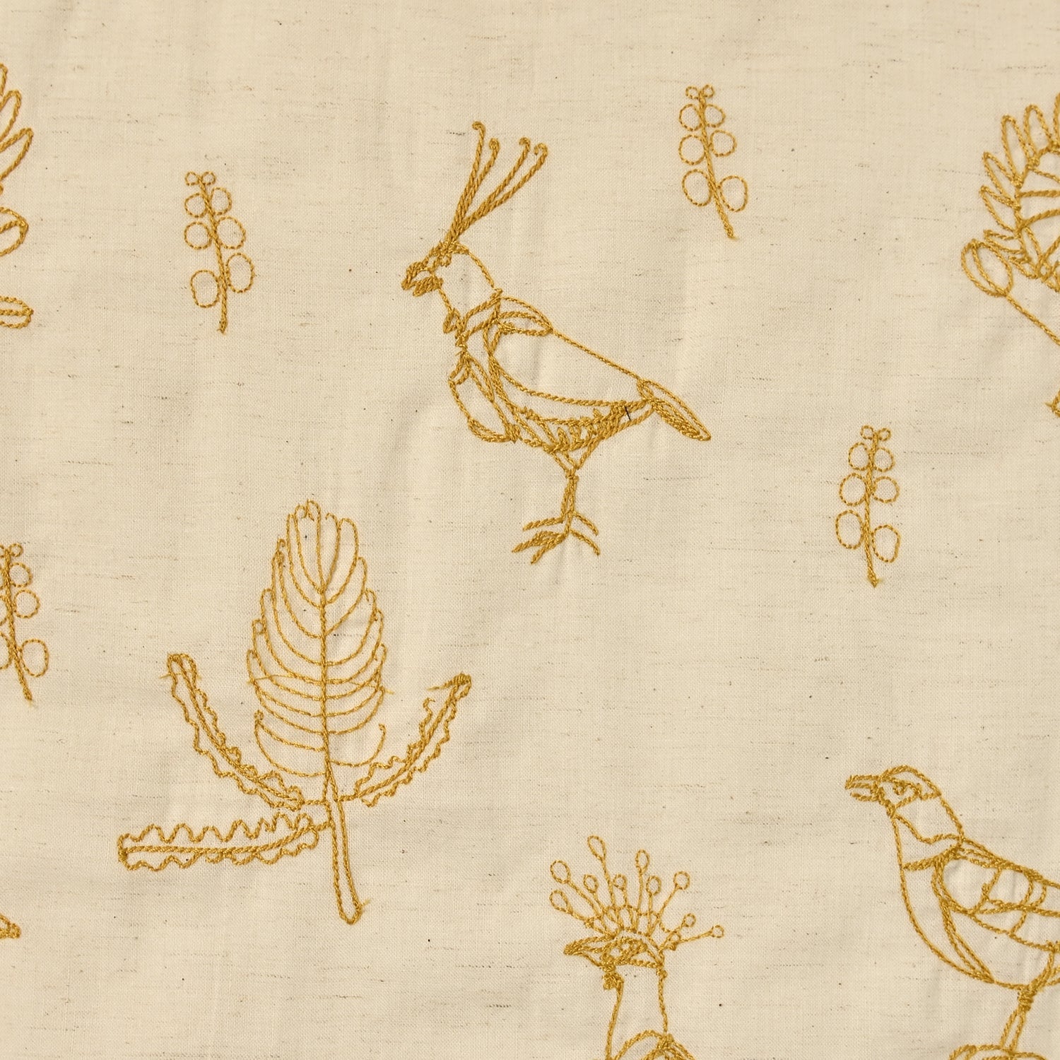 +HAyU fabric Bird Embroidered Cotton Linen Sheeting