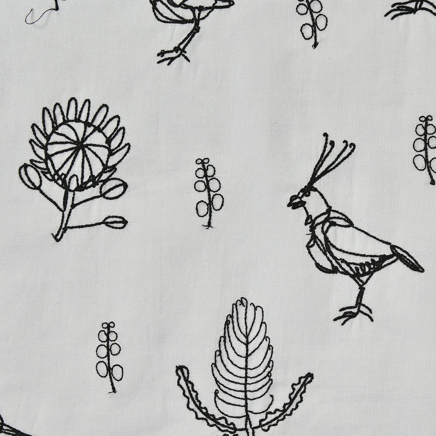 +HAyU fabric Bird Embroidered Cotton Linen Sheeting
