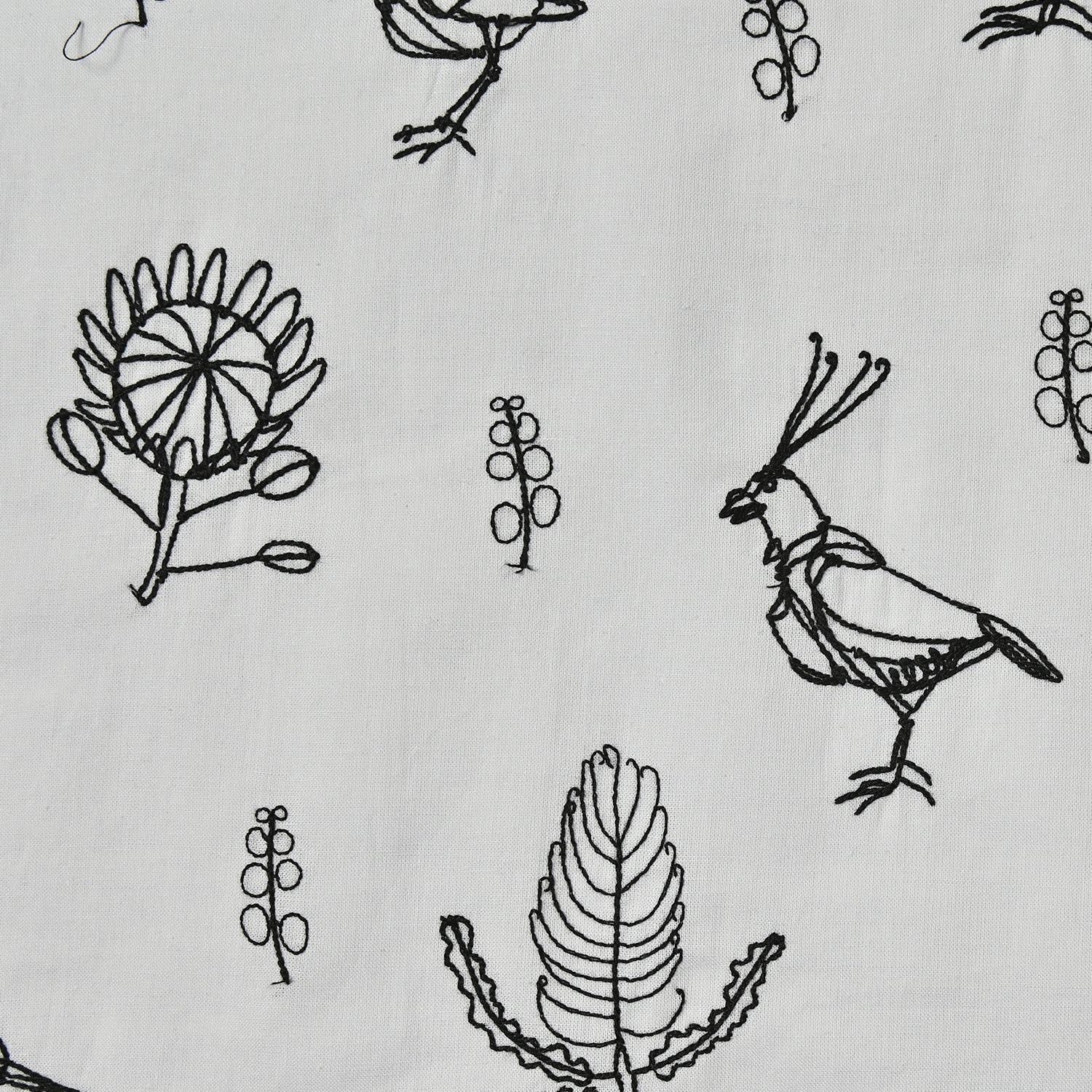 +HAyU fabric Bird Embroidered Cotton Linen Sheeting