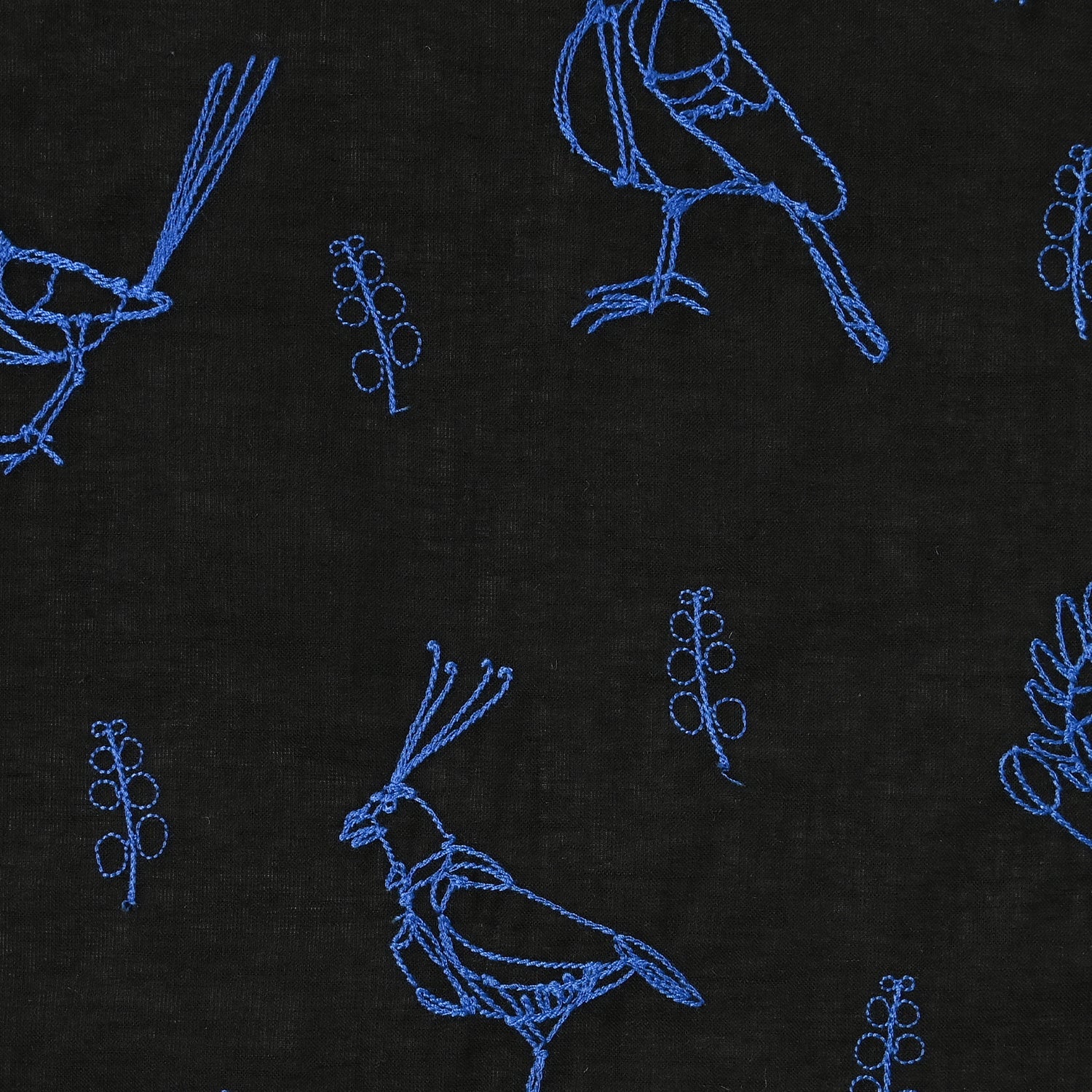 +HAyU fabric Bird Embroidered Cotton Linen Sheeting