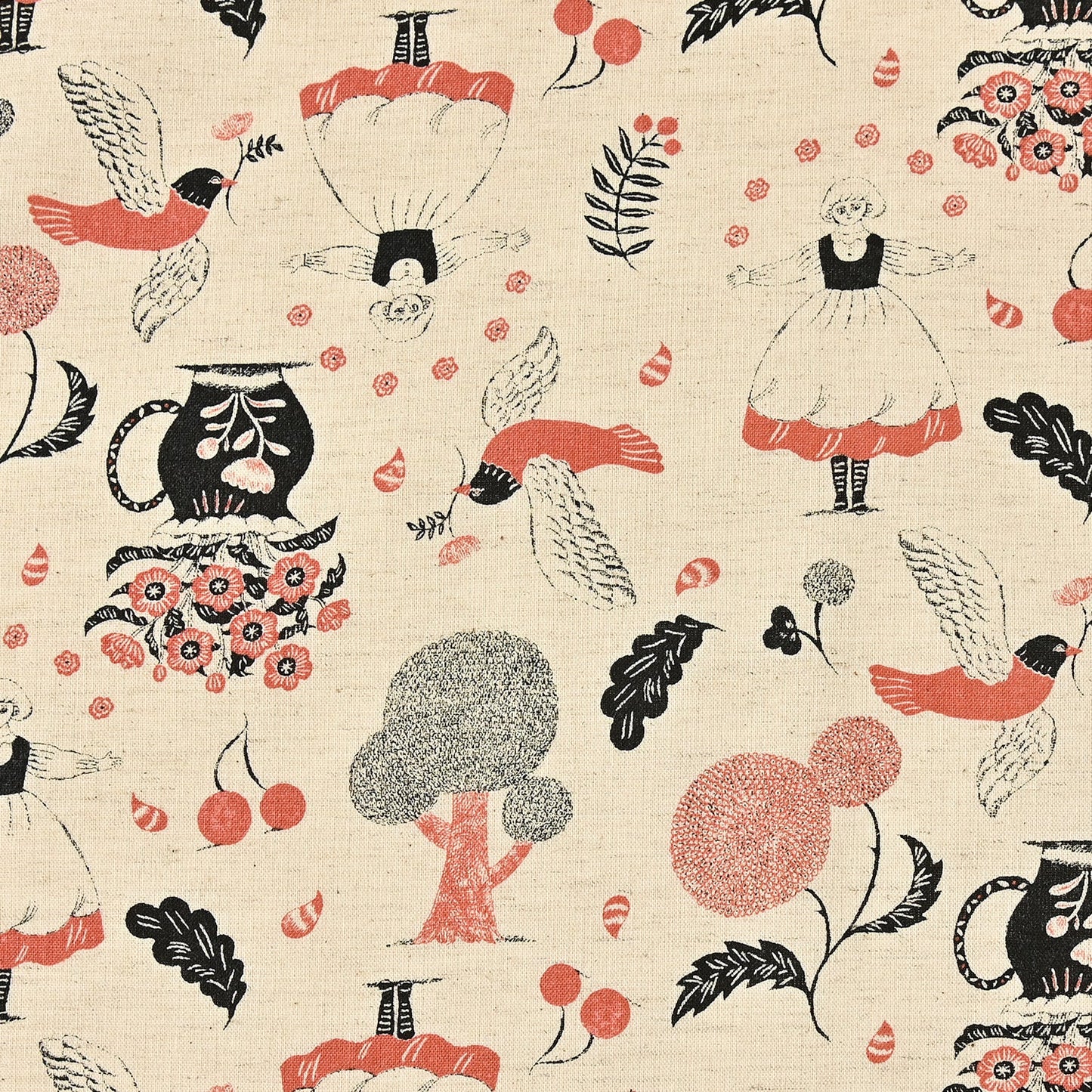 Sanae Sugimoto Humming Flower Cotton Linen Sheeting