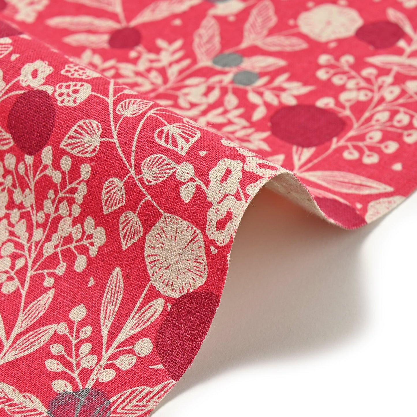 echino Plum Linen Cotton Canvas