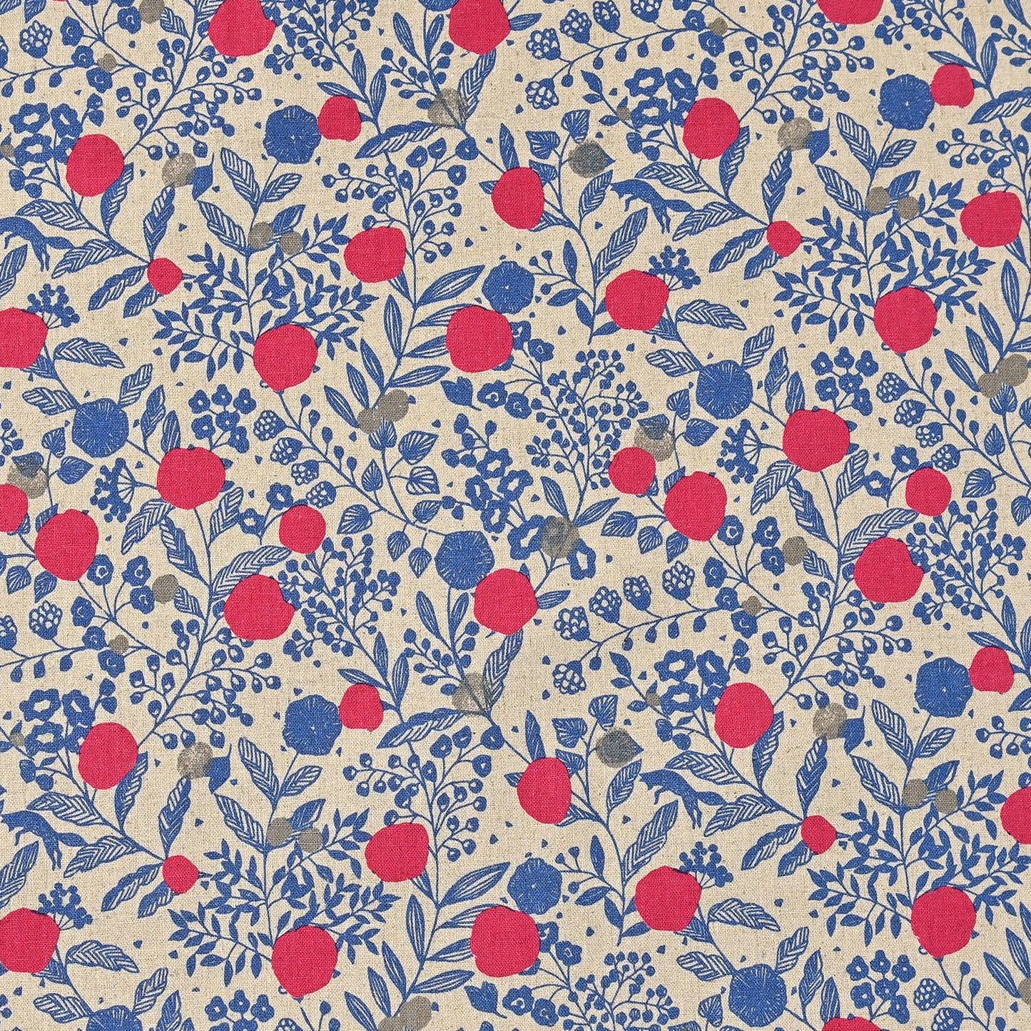 echino Plum Linen Cotton Canvas