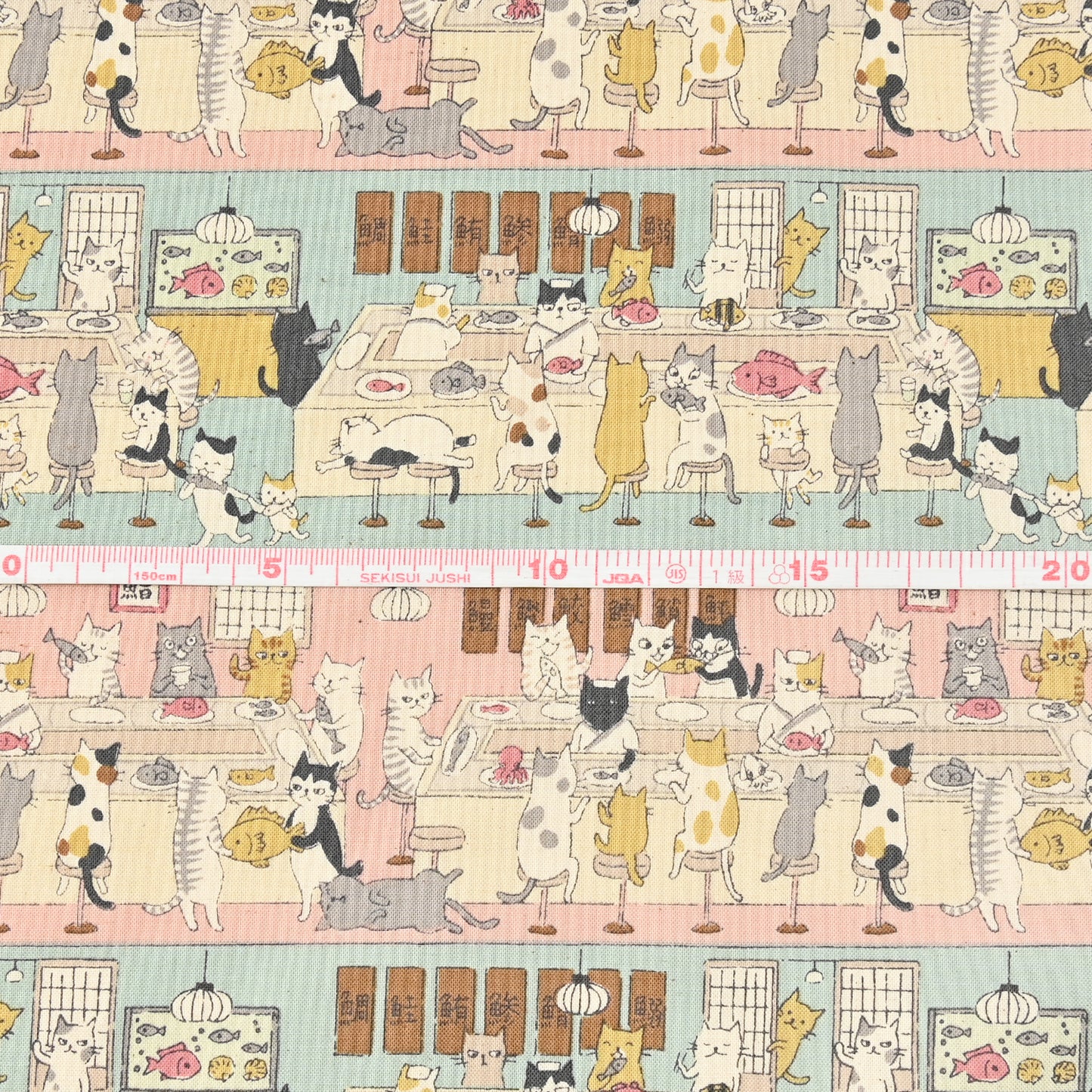 Funny Cats Sushi Sheeting YKA-99000-1