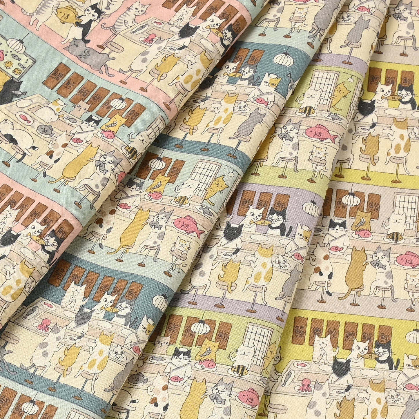 Funny Cats Sushi Sheeting YKA-99000-1