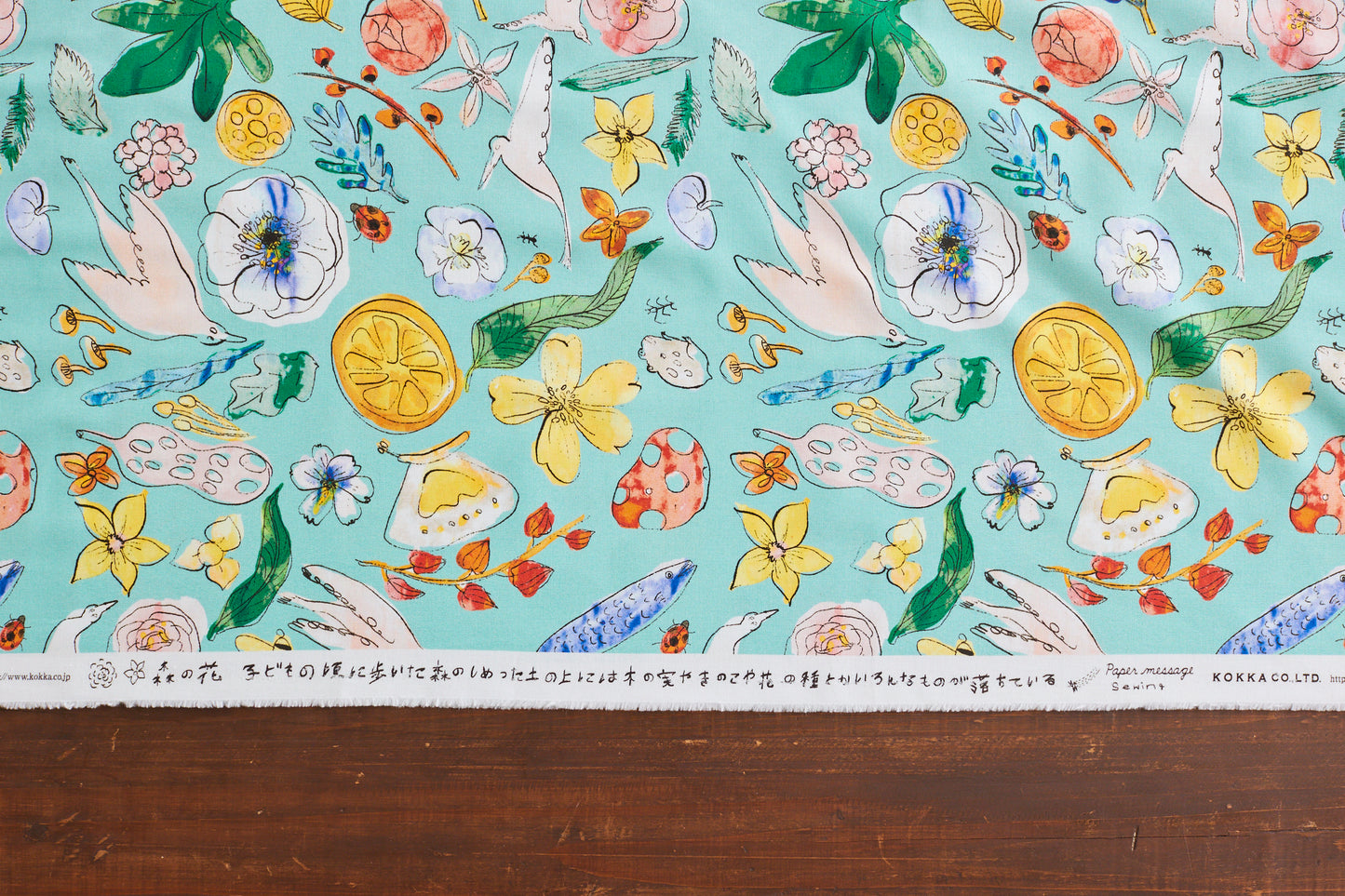Paper Message “Flowers in the Forest” Muslin, Sheeting