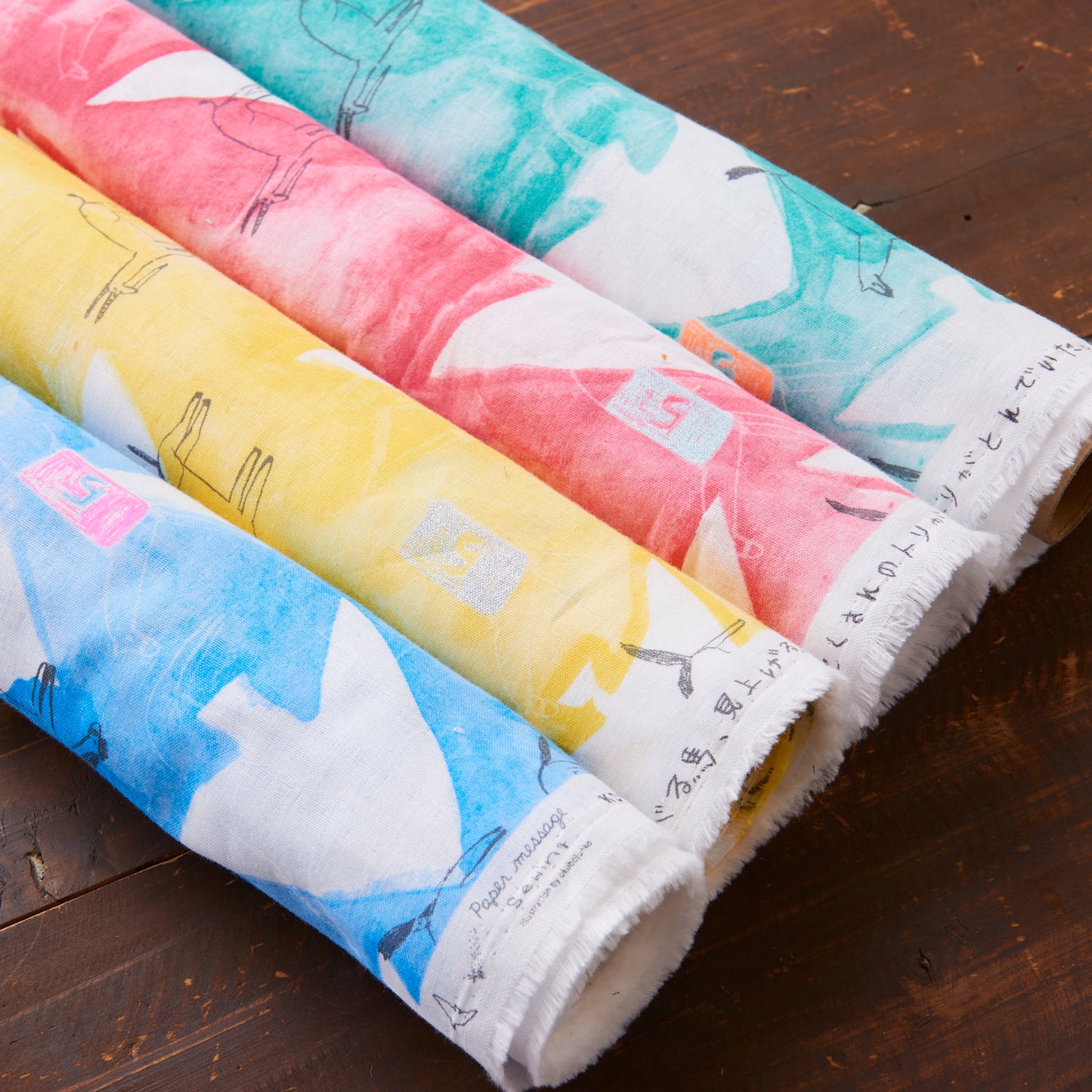 Paper message Horse & Bird Cotton Double Gauze EGXA-8004-1